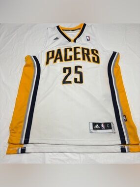 Adidas NBA Indiana Pacers Brandon Rush #25 White Jersey Men’s Large Length +2